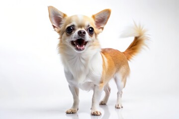 Adorable Chihuahua Puppy with Open Mouth and Big Eyes.
