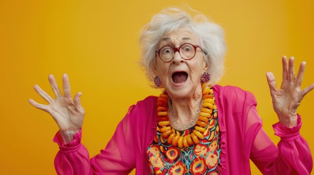 The Surprised Elderly Woman