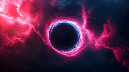 Mesmerizing Blackhole Absorbing Light in Surreal Cosmic Atmosphere