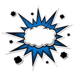 Blank speech bubble word. Bubble cartoon place for text