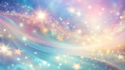 Obraz premium Celestial Swirl: A Soft Gradient of Pastel Hues and Stars AI generated