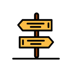 directional sign board icon design