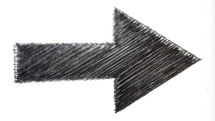 Fototapeta premium Abstract Charcoal Arrow with Scribble Texture generative AI