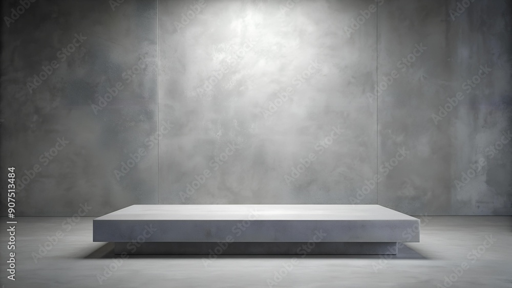 Poster minimalist concrete podium stage for product display - 3d rendered png background generative ai