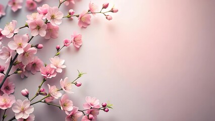 Obraz premium Pastel Pink Blossom Symphony: A Minimalist Floral Dream generative AI