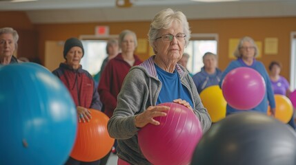 Seniors attending a fitness class, staying active and healthy, demonstrating how financial security supports overall well-being