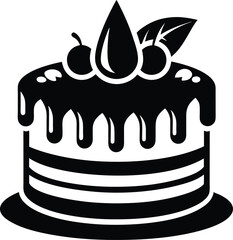 cake with chocolate black & white Icon