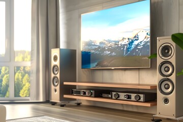 Home Theater System with Mountain View