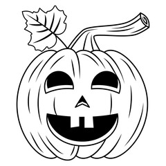 Halloween Pumpkin Line Illustration