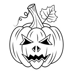 Halloween Pumpkin Line Illustration