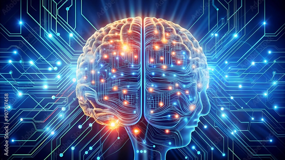 Poster synaptic circuits: a fusion of mind and machine ai generated