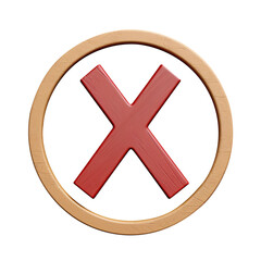 Obraz premium 3d render of a red mark on transparent background, clipping path, png, 