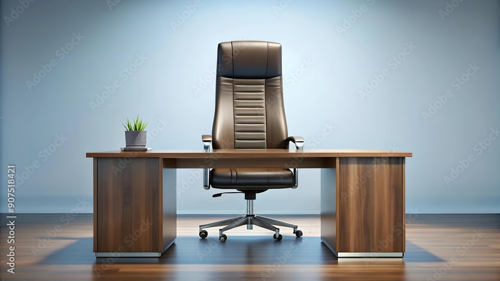 Aufkleber a towering desk of authority: a visual representation of the power dynamic in a workplace. ai genera