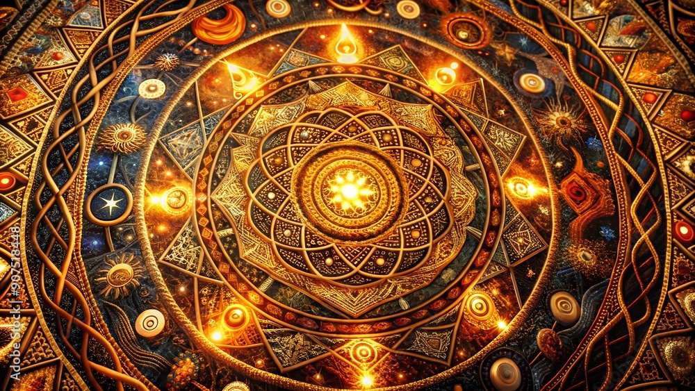 Poster the whispering archives: a tapestry of elemental knowledge ai generated