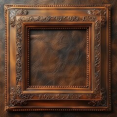 Obraz premium Top-Down View of a White Patchwork Leather Frame with Colorful Illustrations, Blending Art and Craftsmanship in a Unique Display