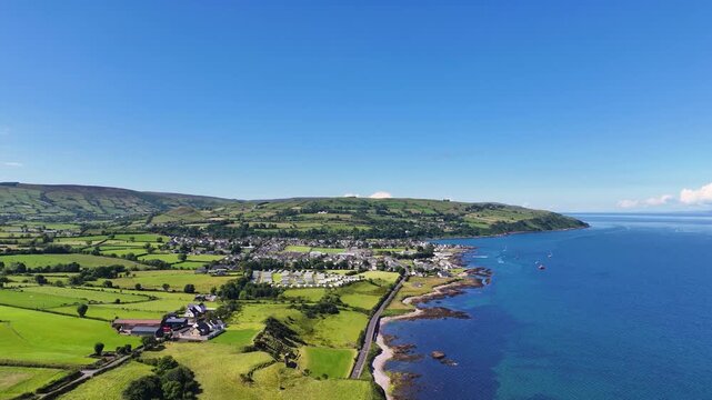  Aerial View of Cushendall Village Co Antrim Northern Ireland