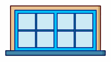 The simple rectangular window  vector art illustration