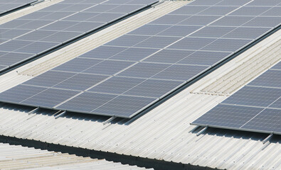 Solar rooftop system for building energy saving.