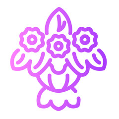 bouquet Line Gradient Icon