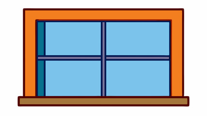 The simple rectangular window  vector art illustration