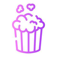 popcorn Line Gradient Icon