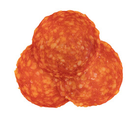 chorizo sausage sliced isolated on white