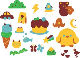 collection of Spring day element cute 