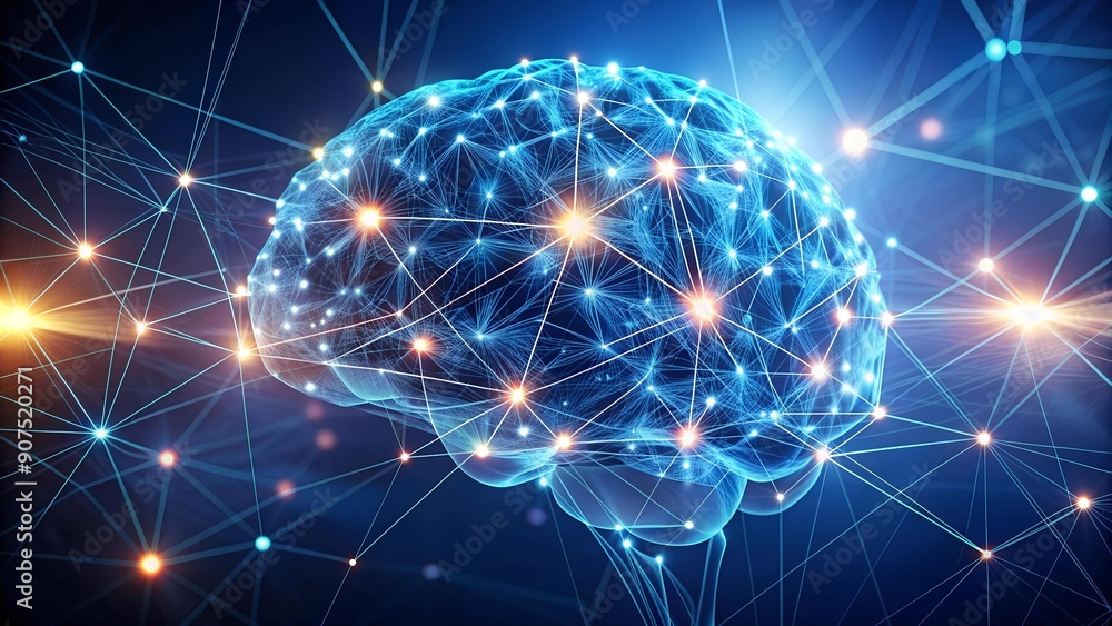 Aufkleber synaptic symphony: a dance of data and neural connections generative ai