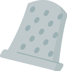 Sewing craft thimble icon, cartoon tailor craft tool design, doodle fashion supplies element, flat sewing accessories illustration, hand drawn embroidery decoration object,