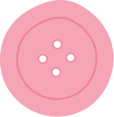 Embroidery button icon, cartoon dressmaking supplies object, hand drawn sewing accessories illustration, vector tailor craft tool design, flat embroidery decoration element,