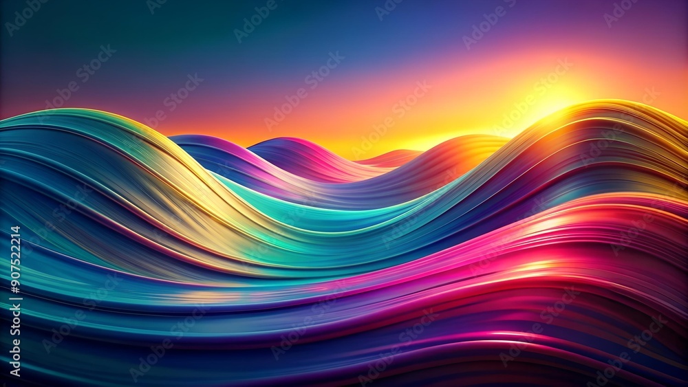 Poster ephemeral flow: a gradient wave dancing in minimalist tranquility ai generated