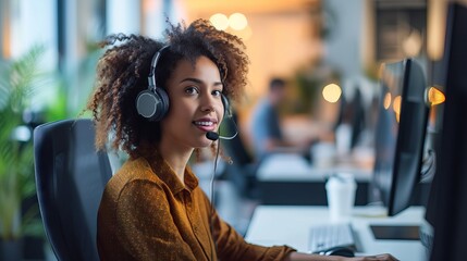 Professional customer service executive working in a modern office environment providing expert assistance to clients and ensuring seamless communication for enhanced customer satisfaction and support