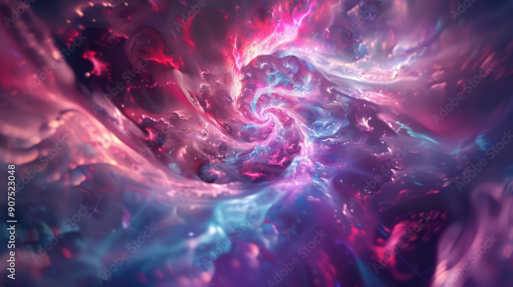 Poster abstract 3d swirls of color and light, creating a dynamic and energetic background for digital art a