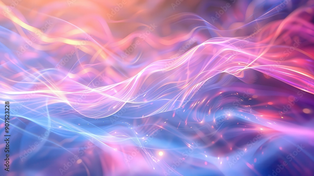 Poster abstract 3d waves of light and color, creating a dynamic and vibrant background for artistic and cre