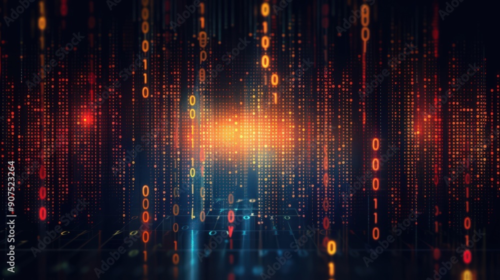 Poster abstract binary code background, symbolizing digital communication