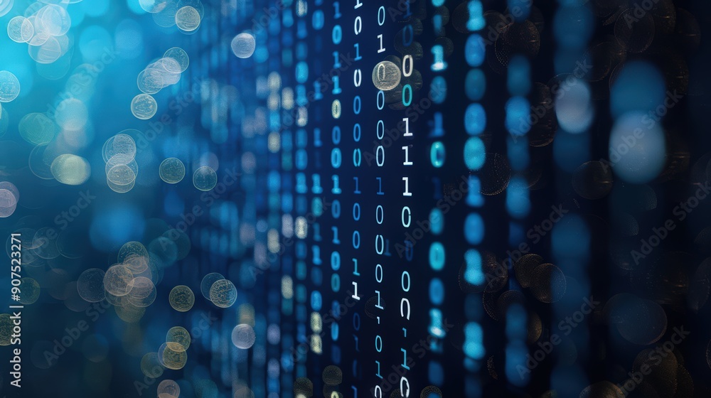 Poster abstract binary code background, symbolizing digital communication
