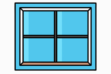 The simple rectangular window  vector art illustration