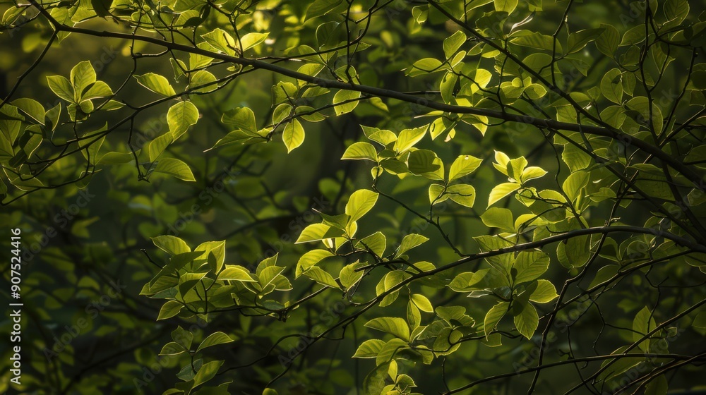 Aufkleber abstract patterns of sunlight filtering through spring foliage, creating patterns of light and shado