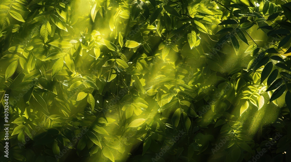 Aufkleber abstract patterns of sunlight filtering through spring foliage, creating patterns of light and shado