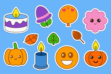 holidays Set of Halloween stickers Kawaii