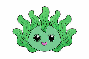 Seaweed cartoon vector on a white background