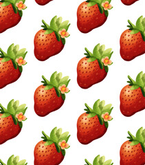 Watercolor strawberry pattern