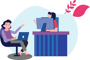 The girls are talking.