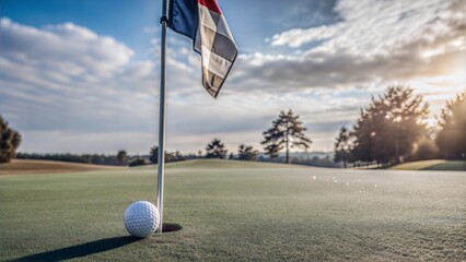 Obraz premium low angle photograph of a golf course