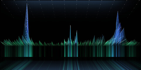 Abstract  background wireframe graph with data lines. Technology wireframe concept  in virtual space. Banner for business, science and technology data analytics. Big Data.