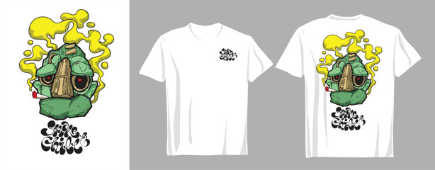 Design T Shirt weeds modern street art graffiti urban theme smoking weed Adobe Illustrator Artwork