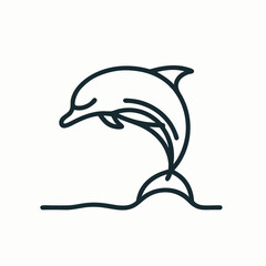 Adobe Illustrator Artwork Minimalist Dolphin - Sleek, continuous line design vector logo illustration or silhouette