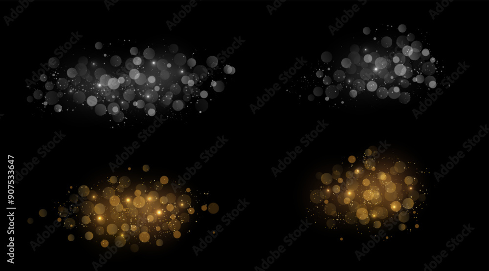 Poster Abstract shiny transparent gold bokeh effect design element
