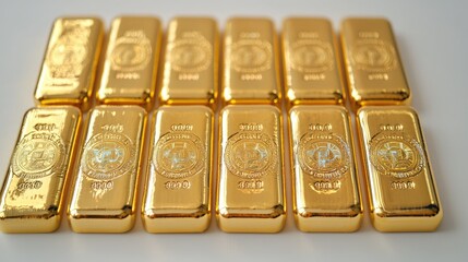 Enhanced Security with Gold Bars Featuring Advanced Holographic Seals, Generative Ai