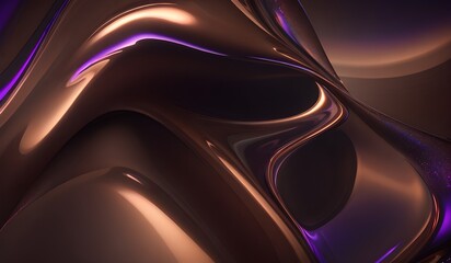 Obraz premium Holographic background with dark brown purple. Iridescent holographic foil, metallic texture, ultraviolet wavy wallpaper, fluid ripples, liquid metal surface, esoteric aura spectrum.